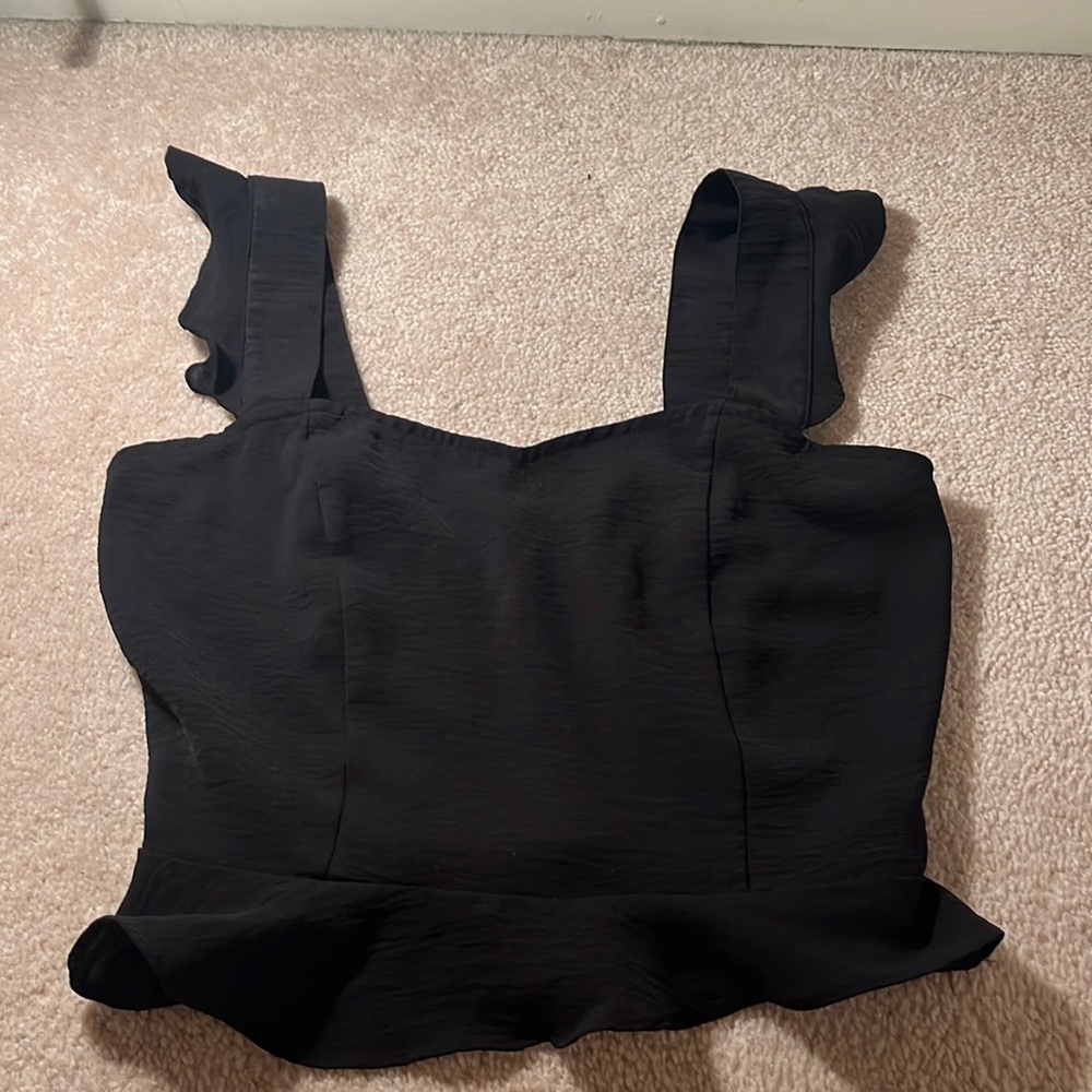 Ruffle strap crop top